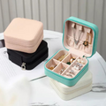 ini leather square jewelry box, luxury compact cosmetic storage case